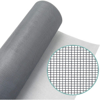 Loboo Idea Window Screen Mesh, Replaceable Fiberglass Curtain Mesh For Fiberglass Doors, Window Screen And Courtyard Wall (100X100Cm (39.37X39.37 Inches),Gray)