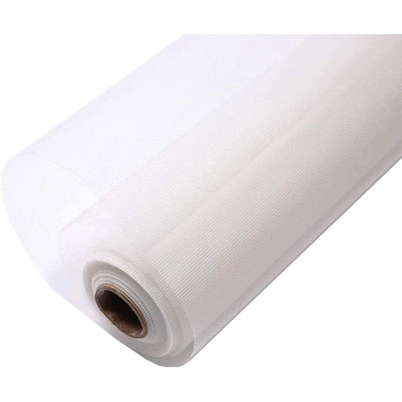 Loboo Idea Window Screen Mesh, Replaceable Fiberglass Curtain Mesh For Fiberglass Doors, Window Screen And Courtyard Wall (100X300Cm (39.37X118.11 Inches),White)