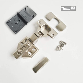 LOOTICH 110 Deg Kitchen Units Concealed Cabinet Door Mute Hinges 35Mm Soft Close Half Overlay Mounting 8 Piece (Include Drilling Jig)