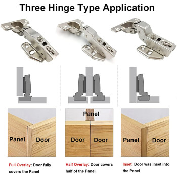 LOOTICH 110 Deg Kitchen Units Concealed Cabinet Door Mute Hinges 35Mm Soft Close Half Overlay Mounting 8 Piece (Include Drilling Jig)