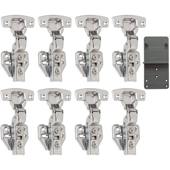 LOOTICH 110 Deg Kitchen Units Concealed Cabinet Door Mute Hinges 35Mm Soft Close Inset And Embed Mounting 8 Pieces (Include Drilling Jig)