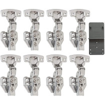 LOOTICH 110 Deg Kitchen Units Concealed Cabinet Door Mute Hinges 35Mm Soft Close Inset And Embed Mounting 8 Pieces (Include Drilling Jig)