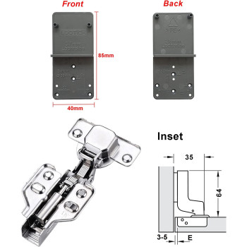 LOOTICH 110 Deg Kitchen Units Concealed Cabinet Door Mute Hinges 35Mm Soft Close Inset And Embed Mounting 8 Pieces (Include Drilling Jig)