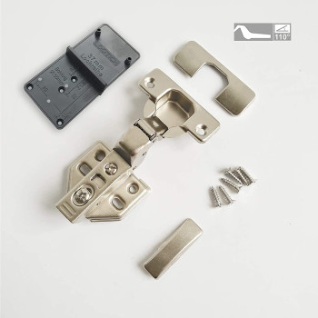 LOOTICH 110 Deg Kitchen Units Concealed Cabinet Door Mute Hinges 35Mm Soft Close Inset And Embed Mounting 8 Pieces (Include Drilling Jig)