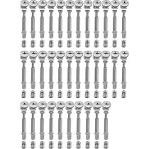 LOOTICH Fixing Screw Eccentric Cam O15Mm And Bolts Fitting Dowels M6X40Mm With Pre-Inserted Nuts M6 For Flat Pack Furniture Cabinet Locking Connecting (34 Set)