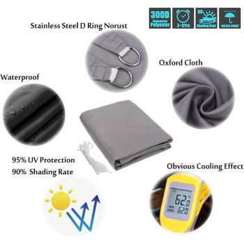 LZQpearl Rectangle Lwlei Sun Shade Sail Outdoor Garden Patio Yard Party Waterproof 98% Anti-Uv Lwlei Sunscreen Awning Canopy, Various Sizes Grey