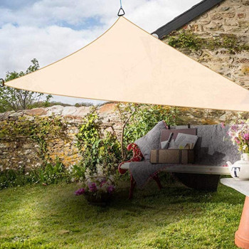 LZQpearl Triangle Lwlei Sun Shade Sail, Outdoor Swimming Pools Garden Patio, Waterproof 98% Anti-Uv Lwlei Sunscreen Awning Canopy, Various Sizes, Easy Clean Beige