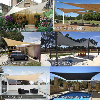 LZQpearl Triangle Lwlei Sun Shade Sail, Outdoor Swimming Pools Garden Patio, Waterproof 98% Anti-Uv Lwlei Sunscreen Awning Canopy, Various Sizes, Easy Clean Beige