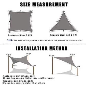 LZQpearl Triangle Lwlei Sun Shade Sail, Outdoor Swimming Pools Garden Patio, Waterproof 98% Anti-Uv Lwlei Sunscreen Awning Canopy, Various Sizes, Easy Clean Beige