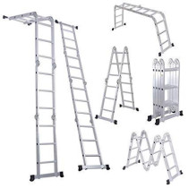 HARDWAREUAE Multipurpose Ladder 4M Silver