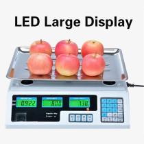 Ma Fra Wcx High Precision Digital Electronic Scale Platform Scale Stainless Steel Electronic Price Computing Scales With Lcd Display For Fruits Vegetables Aquatic Products Retail Kitchen (Size : 30Kg/2G)