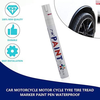 MagicalworldAE Waterproof Popular Car Motorcycle Motor Cycle Tyre Tire Tread Marker Paint Pen Car Vehicle Styling Tyre Marker-White