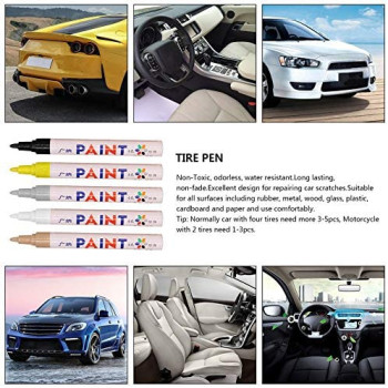 MagicalworldAE Waterproof Popular Car Motorcycle Motor Cycle Tyre Tire Tread Marker Paint Pen Car Vehicle Styling Tyre Marker-White