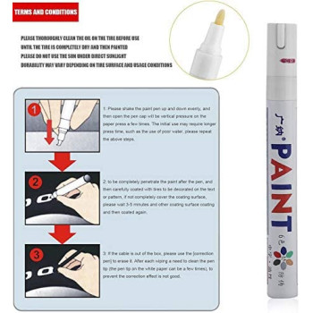 MagicalworldAE Waterproof Popular Car Motorcycle Motor Cycle Tyre Tire Tread Marker Paint Pen Car Vehicle Styling Tyre Marker-White