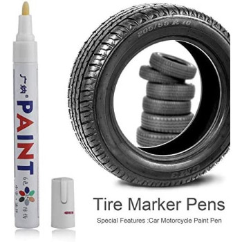 MagicalworldAE Waterproof Popular Car Motorcycle Motor Cycle Tyre Tire Tread Marker Paint Pen Car Vehicle Styling Tyre Marker-White