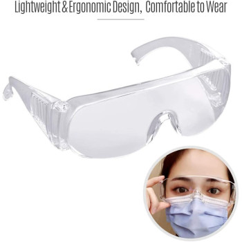 Mainstayae Protective Goggles Anti-Dust Anti-Wind Splash Proof Eye Protection Goggles Glasses Adult Unisex For Outdoor Sport Crowded Area Horrible Weather Pack Of 1Pcs