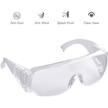Mainstayae Protective Goggles Anti-Dust Anti-Wind Splash Proof Eye Protection Goggles Glasses Adult Unisex For Outdoor Sport Crowded Area Horrible Weather Pack Of 1Pcs