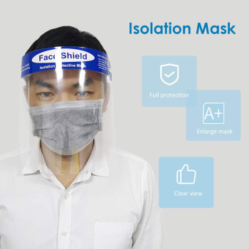 Mainstayae Protective Non-Woven Fabrics Anti-Spitting Isolation Dust-Proof Anti-Fog Adjustable Length Face Safety Mask For Workshop Food Processing