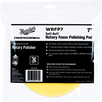 Meguiar'S Rotary Foam Polishing Pad - 7 Inch, Wrfp7, H1.25 X W8.5 X D8 Inches, Yellow