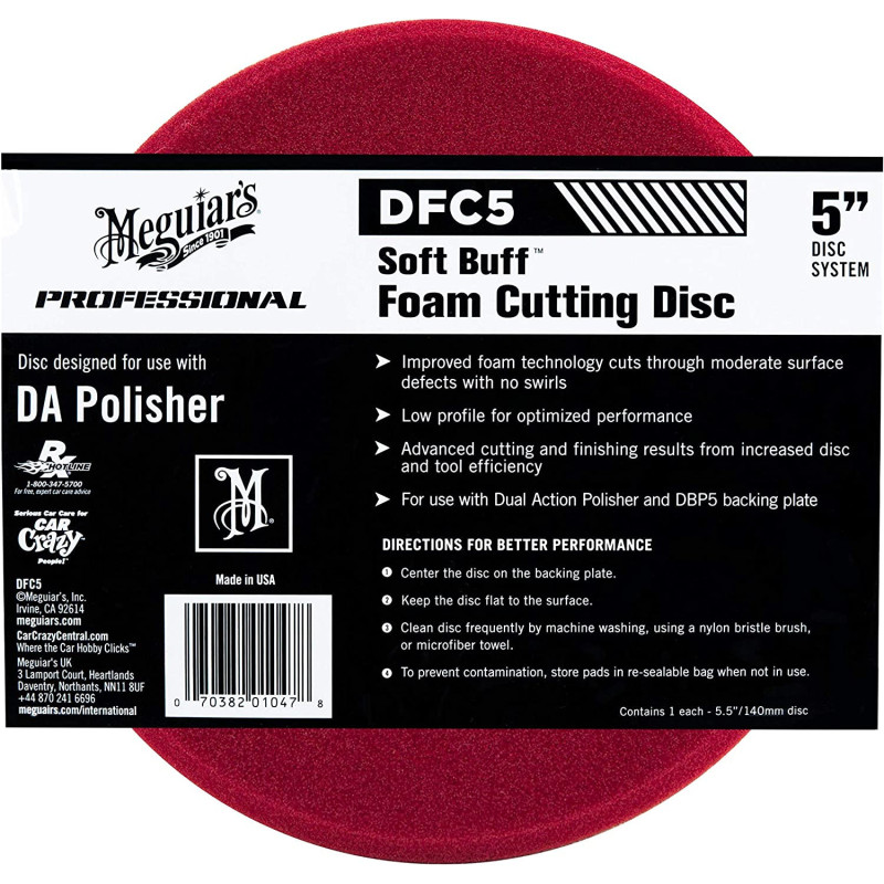 Meguiar'S Dfc5 5 Inch Da Foam Cutting Disc Red
