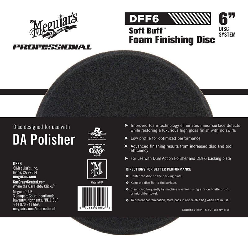 Meguiar'S Dff6 6 Inch Da Foam Finishing Disc Black