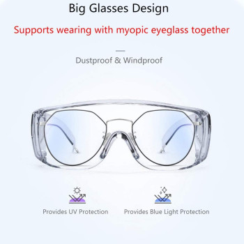 Mixfeer Protective Goggles Spittle Preventive Apatter Preventive Uv Protection Coated Clear Lens Safety Glasses Personal Protective Equipment Outdoor Transparent Glasses