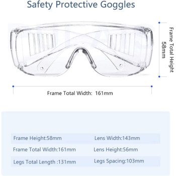 Mixfeer Protective Goggles Spittle Preventive Apatter Preventive Uv Protection Coated Clear Lens Safety Glasses Personal Protective Equipment Outdoor Transparent Glasses