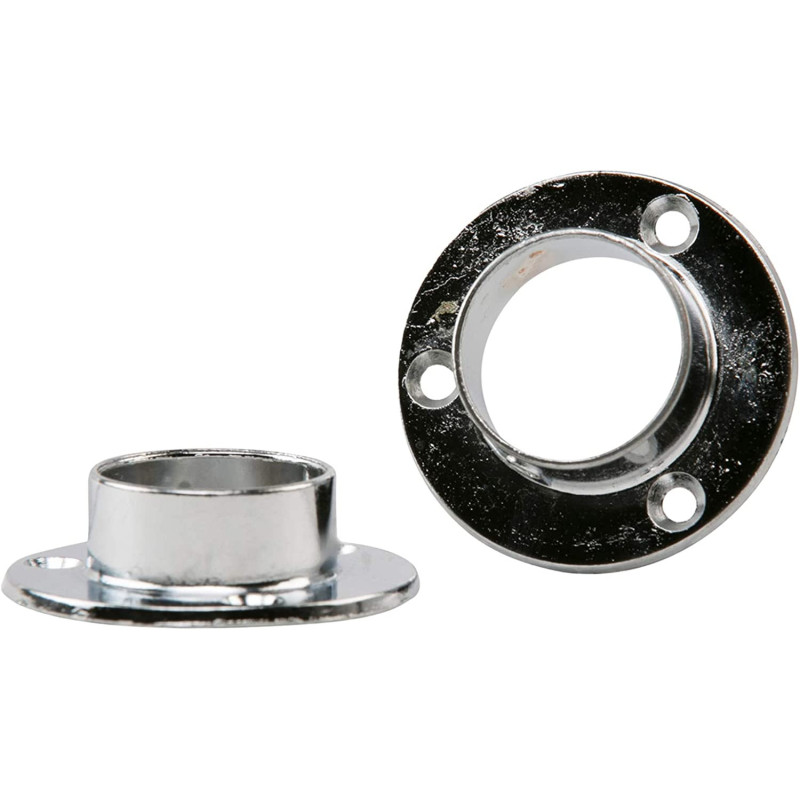 Mkats Extension Rod Flange Shelf Bracket, 1 Inch - 2 Pieces