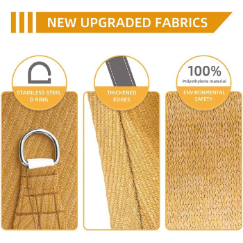 Mofish Anti-Uv Lwlei Sun Shade Sail Premium LZQpearl Rectangle Canopy Awning Large Size Outdoor Patio Carport Suitable For Terraces Swimming Pools Balconies Carports Seaside Vacations, Khaki (5M X 7M)