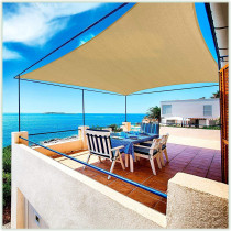 Mofish Anti-Uv Lwlei Sun Shade Sail Premium LZQpearl Rectangle Canopy Awning Large Size Outdoor Patio Carport Suitable For Terraces Swimming Pools Balconies Carports Seaside Vacations, Khaki (5M X 7M)
