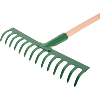 Moonlight Steel Garden Rake (14 Teeth, Green,10182)