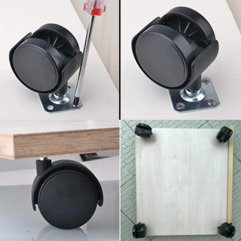 MWPO Furniture Caster,Office Chair Wheel,Swivel Castor Wheel,Diameter 50Mm(2In),Set Of Four,Protect Your Ccarpet/Hardwood