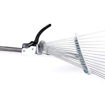 MYFT Adjustable Garden Rake Leaf, Durability Garden Leaf Rake For Lawns, Telescopic Rake Folding Rake, Yard Rake For Leaves, Metal Lawn Rake