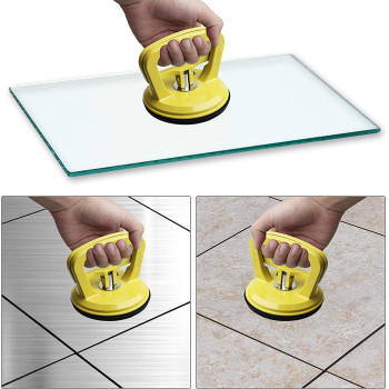 ND Dent Puller, Car Dent Puller, Suction Cup Dent Puller, Powerful Glass Handle Lifter, Suction Cup Lifter For Car Dent Pulling Up, Tiles, Mirror, Granite Lifting And Objects Moving (Yellow)