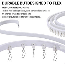 ND Flexible Bendable Ceiling Curtain Track, 5M (16.4Ft), Ceiling Track Ceiling Mount, For Curtain Track With Track Curtain System, Rv Curtain Spacer, Curtain Ceiling Track