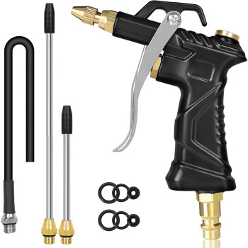 NanHong Industrial Air Blow Gun With Brass Adjustable Air Flow Nozzle And 2 Steel Air Flow Extension, Pneumatic Air Compressor Accessory Tool Dust Cleaning Air Blower Gun