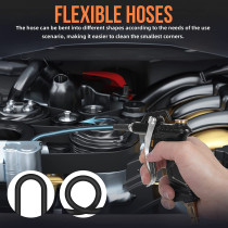 NanHong Industrial Air Blow Gun With Brass Adjustable Air Flow Nozzle And 2 Steel Air Flow Extension, Pneumatic Air Compressor Accessory Tool Dust Cleaning Air Blower Gun