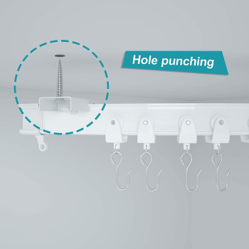 NeatiEase Ceiling Curtain Track, Curved Curtain Rail, Flexible Curved Ceiling Track For Curtains, Room Divider, Rv Curtain, Shower Curtain, Hospital Curtain Track System