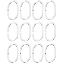 Neostyle Shower Curtain Plastic Hooks For Bathroom Shower Rods Curtains Liners 12Pcs (White)
