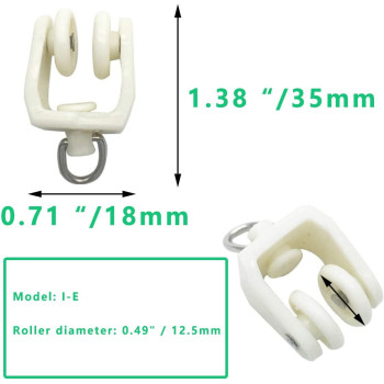 NGe Pulley Accessories Roller Vintage Straight Rail Curved Rail Guide Hook Ring Slide Rail Pulley Curtain Track Rollers Shower Curtain Room Divider Diy Installation Accessories(12.5Mm Dia,100Pcs,I-E)