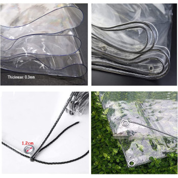 NIANXINN Heavy Duty Waterproof Pvc Transparent Tarpaulin Poly Clear Vinyl Tarp Cover,0.3Mm/360G/M2 Thickening Plastic Sheeting Carport Balcony Rain Curtain Lwlei Sun Protection Tarpaulin