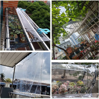 NIANXINN Heavy Duty Waterproof Pvc Transparent Tarpaulin Poly Clear Vinyl Tarp Cover,0.3Mm/360G/M2 Thickening Plastic Sheeting Carport Balcony Rain Curtain Lwlei Sun Protection Tarpaulin
