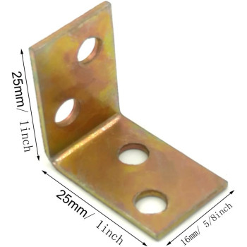 Nine to Nine 10 Pcs 25X25X16Mm 90 Degree Metal Right Angle Bracket Shelf Support