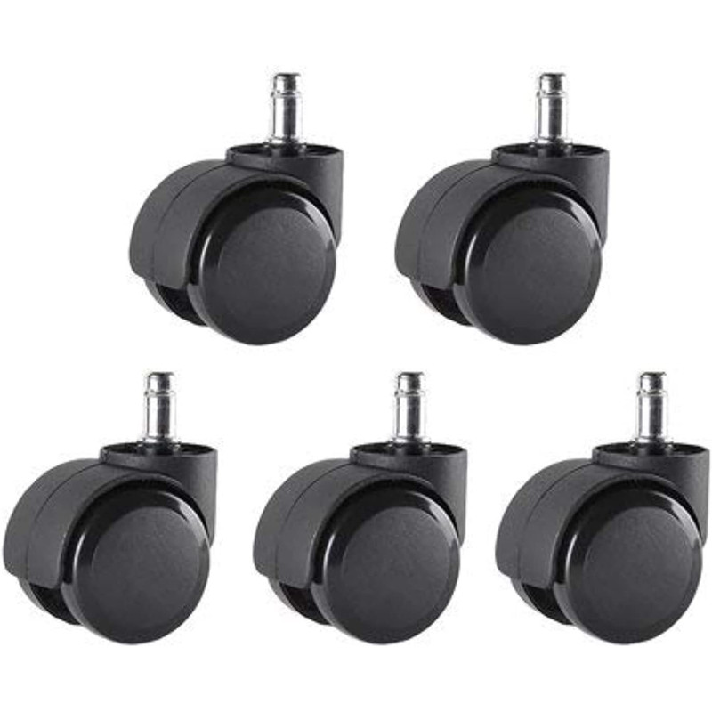 NJM Office Chair Caster Wheel Push Type, Set Of 5 Piece