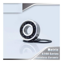 NO LOGO Ball Bearing 6200 6201 6202 Hybrid Ceramic Bearings 1 Pc 440C Stainless Steel Rings With Si3N4 Ceramic Balls Bearing S6200 S6201 S6202 (Size : 6200 2Rs 10X30X9Mm)