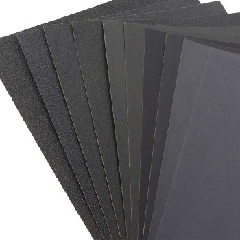 Dainerisy 10Pcs Sanding Paper Wet Dry Dual Use Handicraft Woodwork Automobiles Metal Plastic Polishing Sandpaper