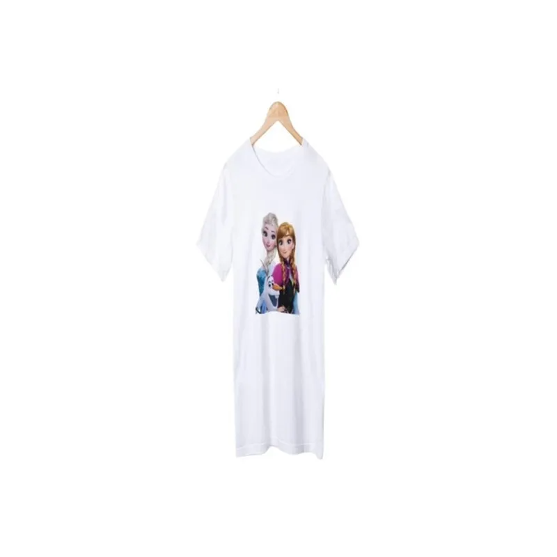 Generic Queen Elsa , Princess Anna and Olaf Printed T-shirt White