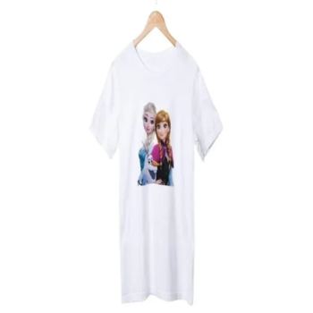 Generic Queen Elsa , Princess Anna and Olaf Printed T-shirt White