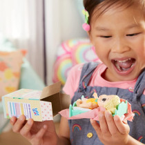 Baby Alive Foodie Cuties, Party Series 2, Surprise Toy, Charm Bracelet, 3-Inch Doll for Kids 3 and Up, 10 Surprises in Lunchbox-Style Case