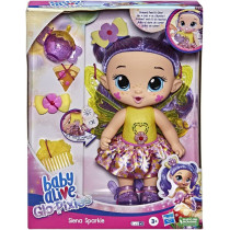 Baby Alive Glo Pixies Doll, Siena Sparkle, Interactive 10.5 inch Pixie Doll Toy For Kids 3 and Up, 20 Sounds, Glows with Pretend Feeding, Multicolor, F2593